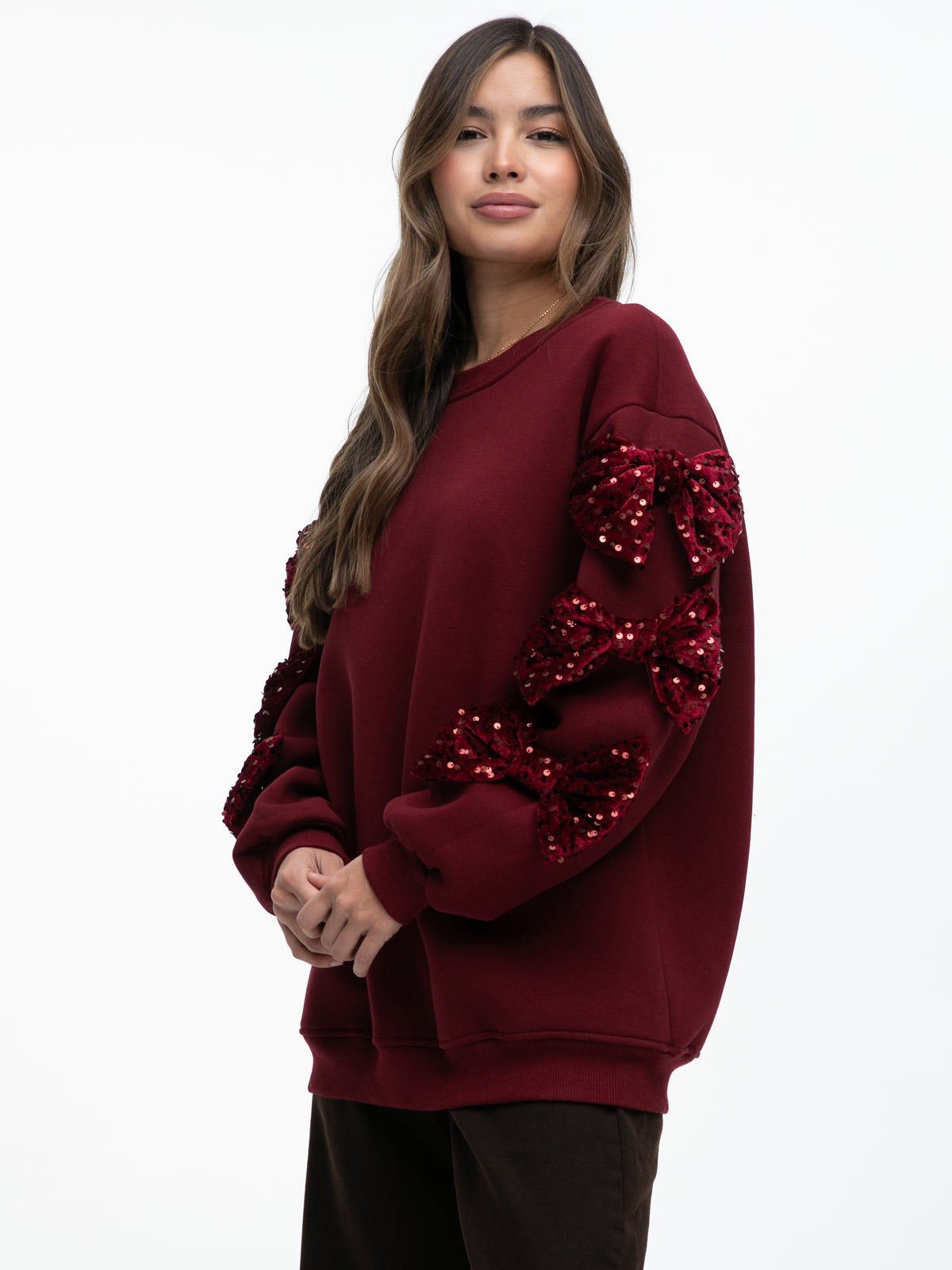 Pullover "Bow" in Burgundy