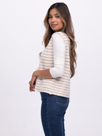Weste "Dinah" in Creme gestreift