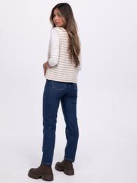 Weste "Dinah" in Creme gestreift