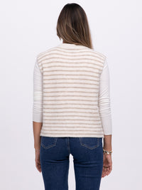 Weste "Dinah" in Creme gestreift