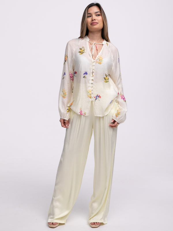 Satinhose „Sydney“ in Pastel Yellow