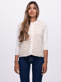 Weste "Dinah" in Creme gestreift