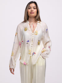 Bluse "Airy" in Creme