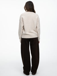 Strickpullover mit Pailletten-Schleifen „Aurora" in Creme