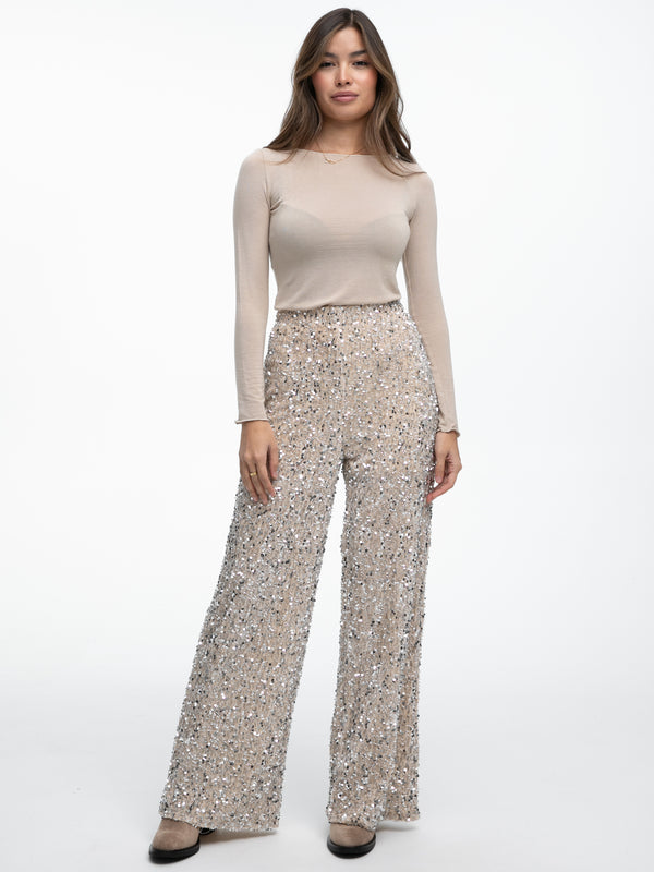 Pailletten Hose "Glitter" in Creme