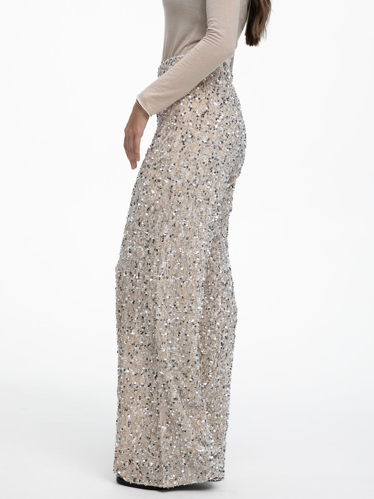 Pailletten Hose "Glitter" in Creme