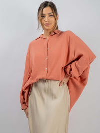 Musselin-Bluse "Wanda" in Coral