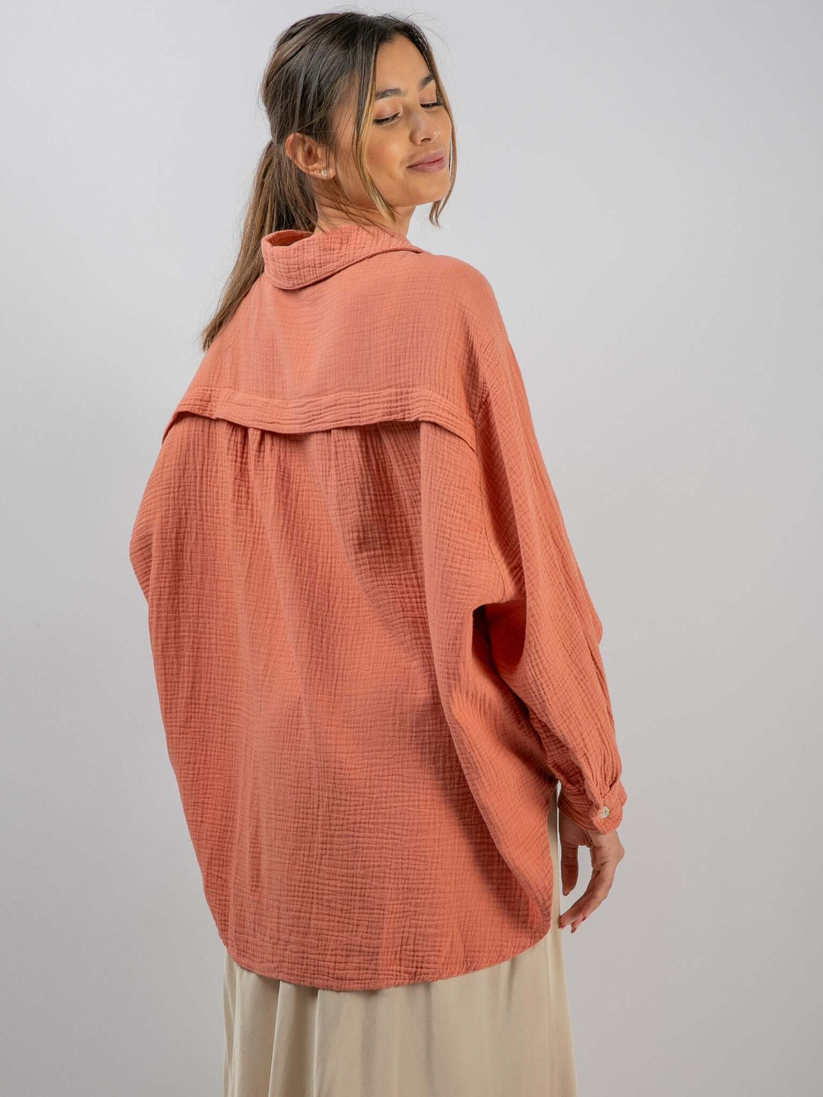 Musselin-Bluse "Wanda" in Coral