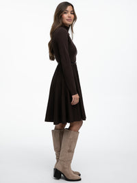 Kurzes Plissiertes Kleid "Valencia" in Braun