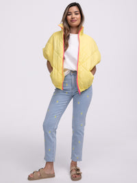 Oversized-Weste "Liane" in Gelb