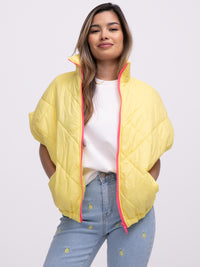 Oversized-Weste "Liane" in Gelb