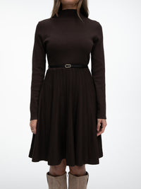 Kurzes Plissiertes Kleid "Valencia" in Braun