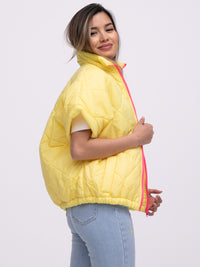 Oversized-Weste "Liane" in Gelb