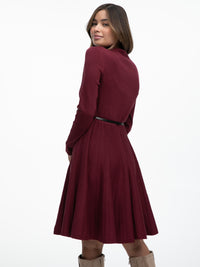 Kurzes Plissiertes Kleid "Valencia" in Burgundy