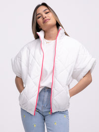 Oversized-Weste "Liane" in Weiß