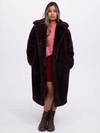 Teddymantel "Dilara" in Aubergine