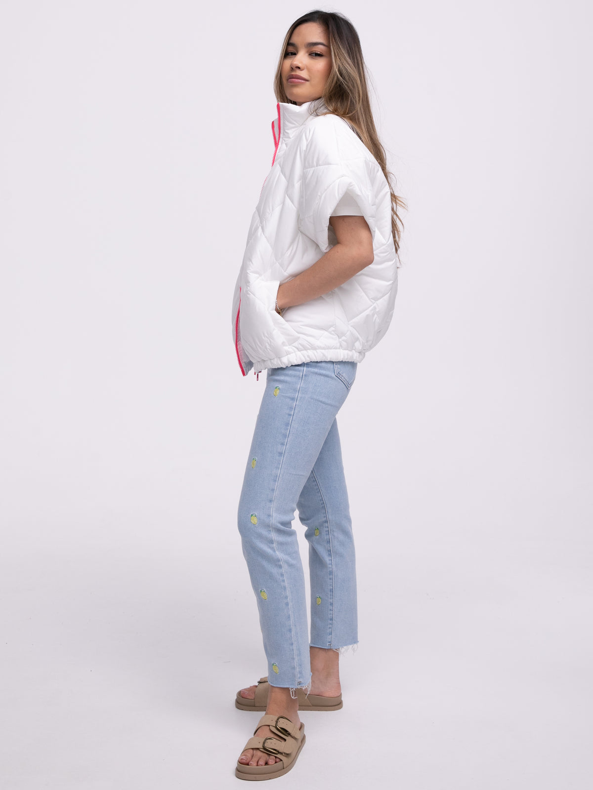 Oversized-Weste "Liane" in Weiß