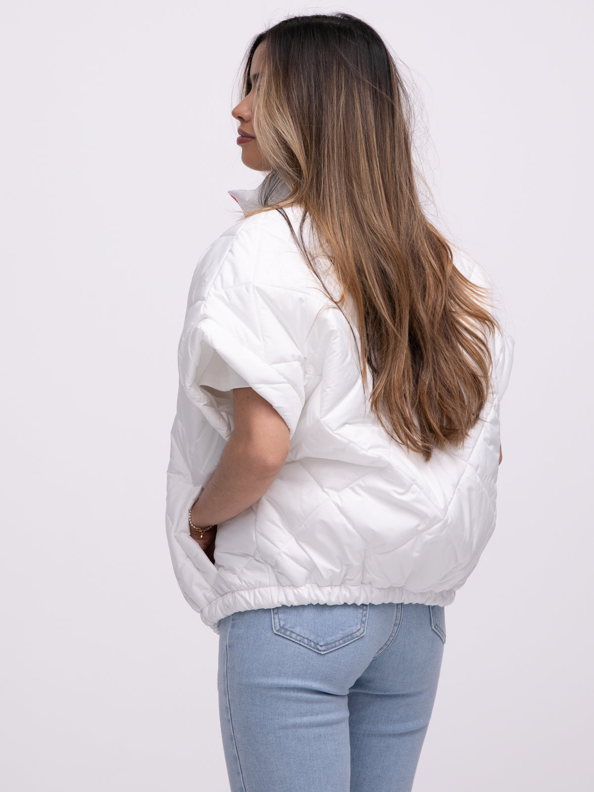 Oversized-Weste "Liane" in Weiß