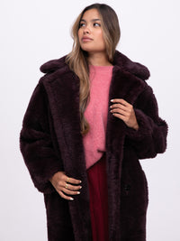 Teddymantel "Dilara" in Aubergine