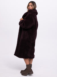 Teddymantel "Dilara" in Aubergine