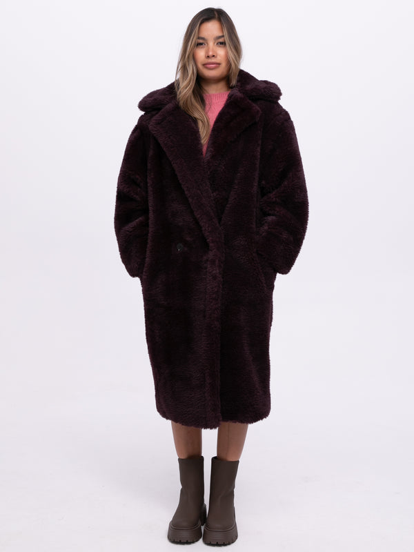 Teddymantel "Dilara" in Aubergine