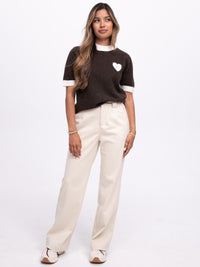 Stoffhose "Ilenia" in Creme