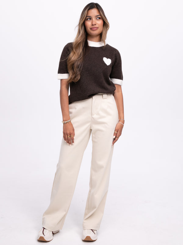 Stoffhose "Ilenia" in Creme