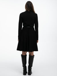 Kurzes Plissiertes Kleid "Valencia" in Schwarz