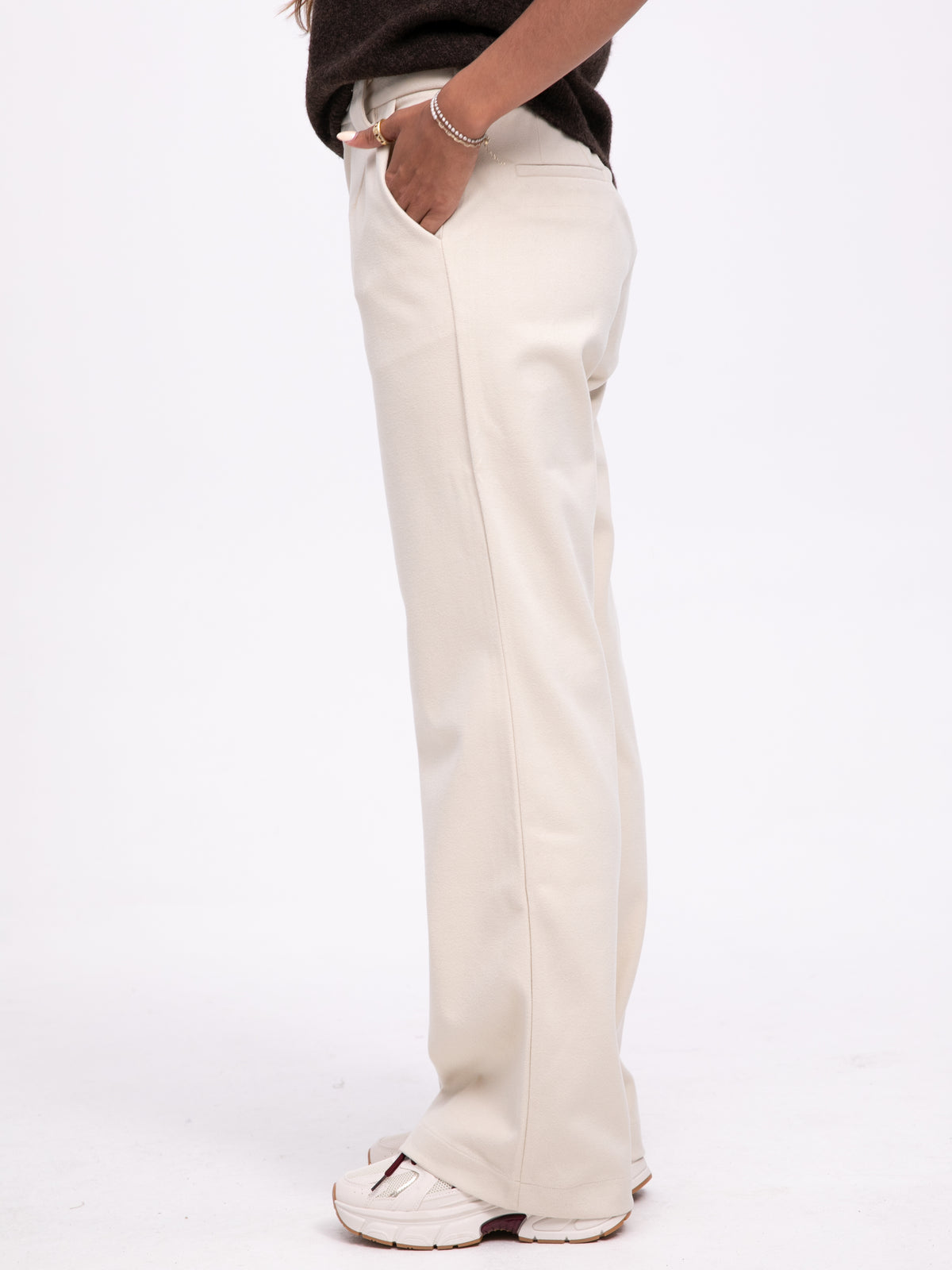 Stoffhose "Ilenia" in Creme