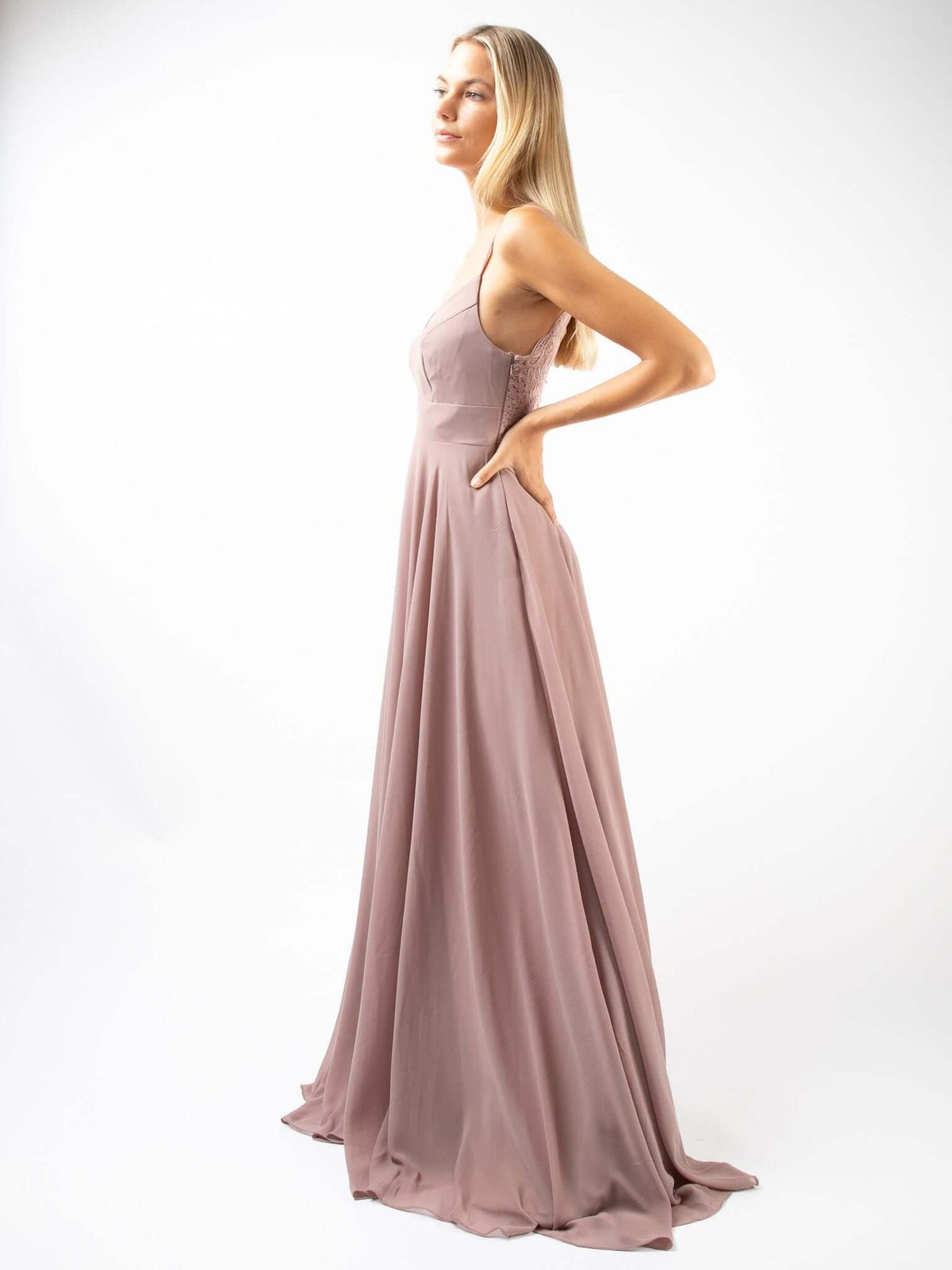 Mauvefarbenes Abendkleid "Monroe"