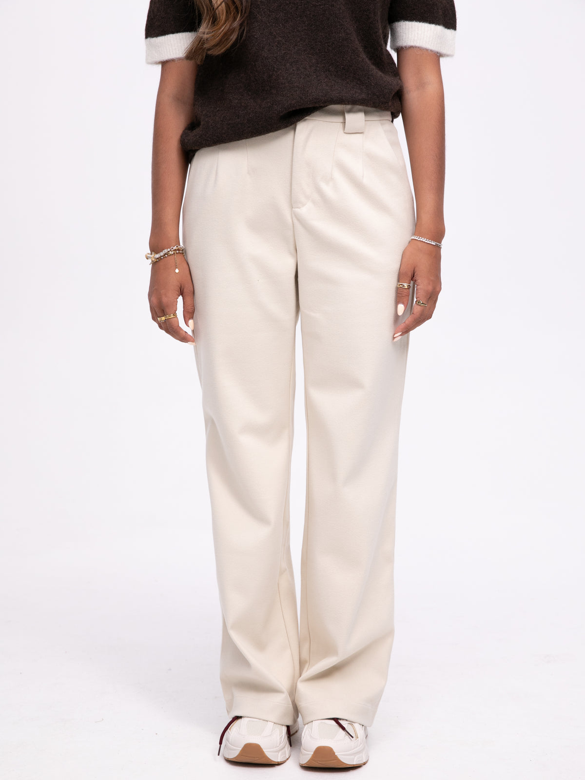 Stoffhose "Ilenia" in Creme