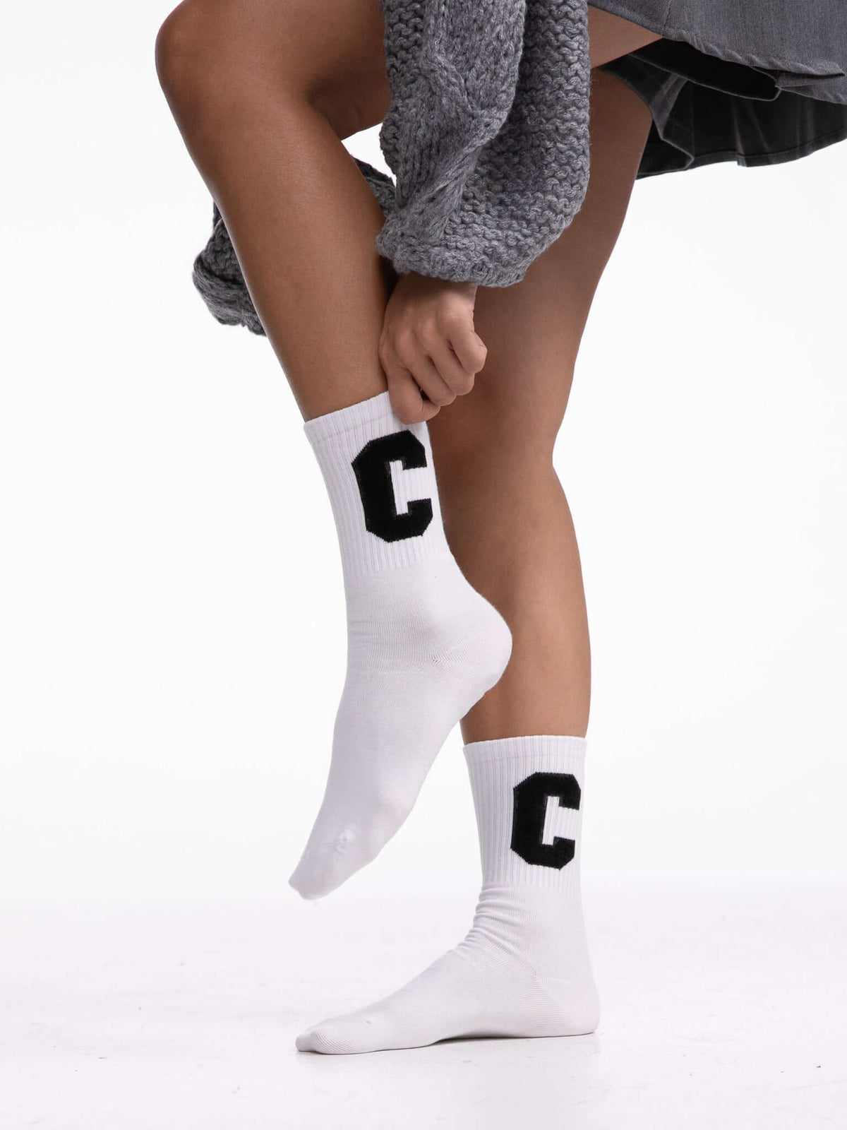 Socken "C" in Weiß