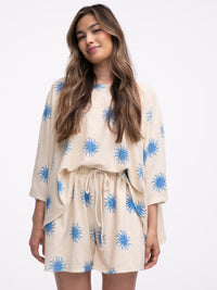 Frottee-Shirt "Blue Sun"
