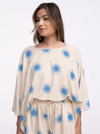Frottee-Shirt "Blue Sun"
