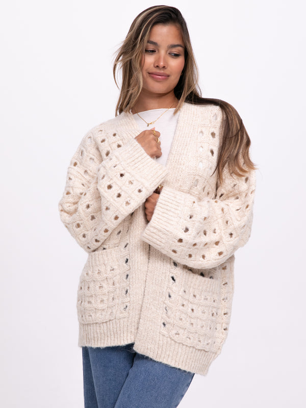 Lochstickerei Cardigan "Lana"