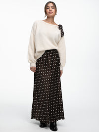 Satin-Rock „Carmen Long“ in Braun