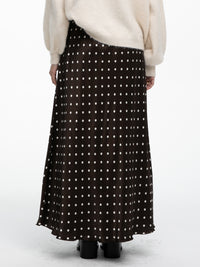 Satin-Rock „Carmen Long“ in Braun