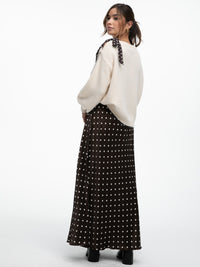 Satin-Rock „Carmen Long“ in Braun