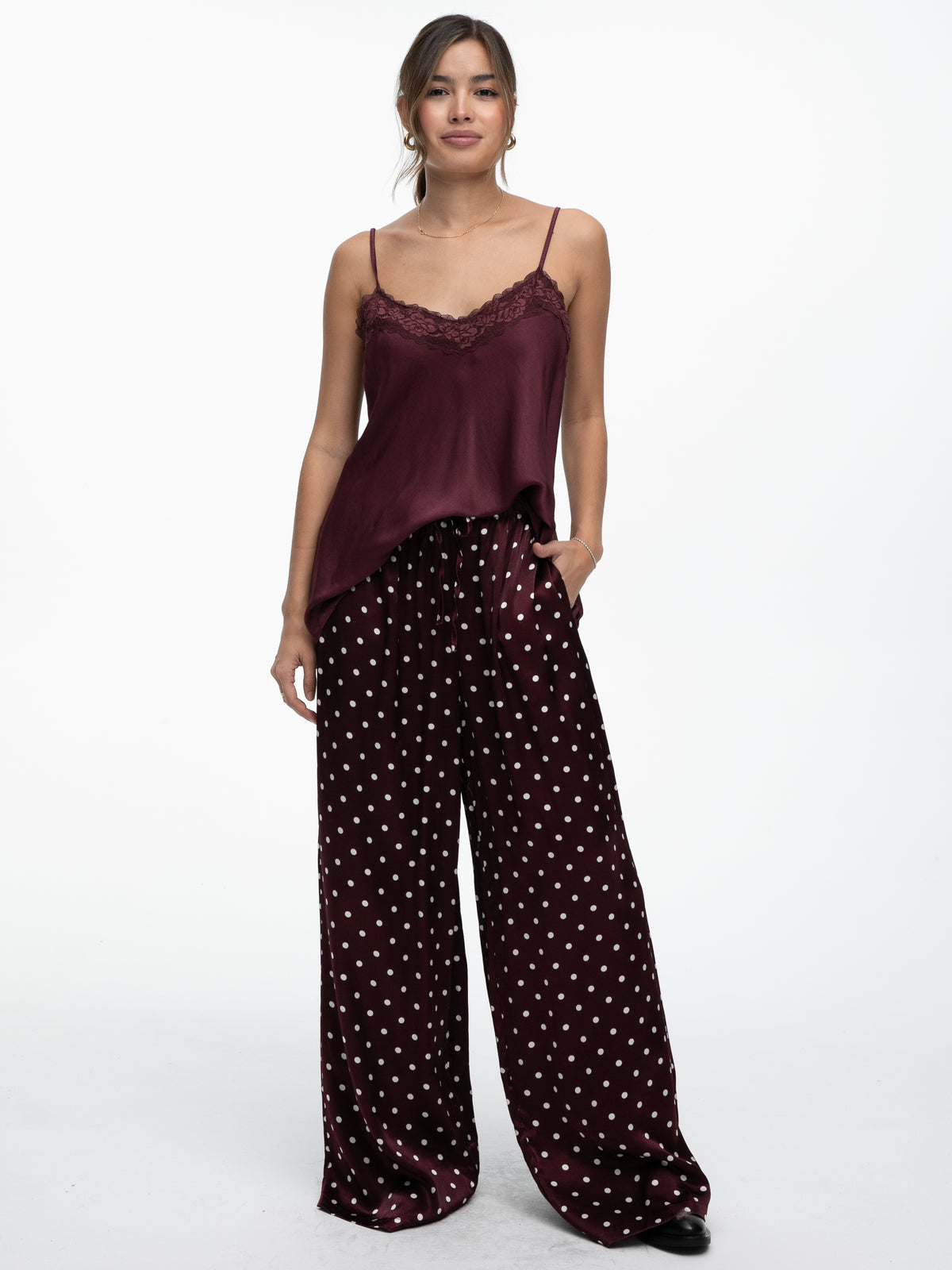 Spitzentop "Alina" in Burgundy