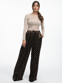 Satin-Hose „Cara“ in Braun