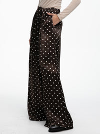 Satin-Hose „Cara“ in Braun