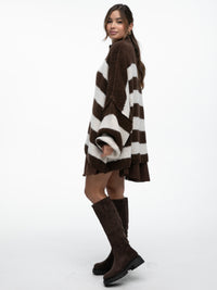 Cardigan "Elle" in Braun/Creme