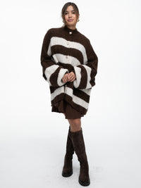 Cardigan "Elle" in Braun/Creme