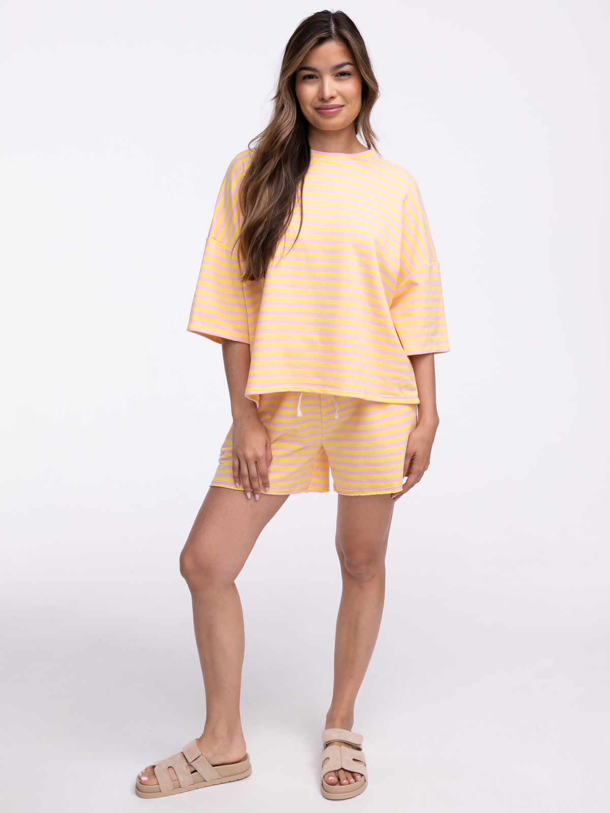 Shirt "Yvonne" in Gelb/Rosa