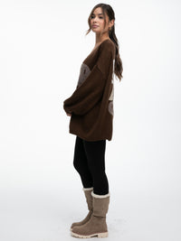 Pullover "Smile" in Braun