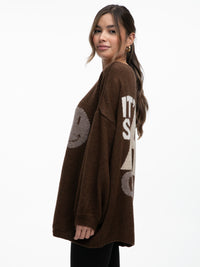 Pullover "Smile" in Braun