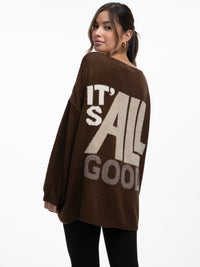 Pullover "Smile" in Braun