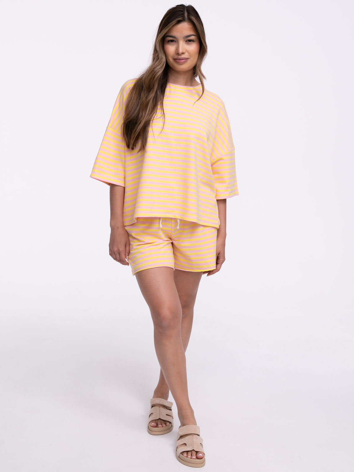 Shorts „Yvonne" in Gelb/Rosa