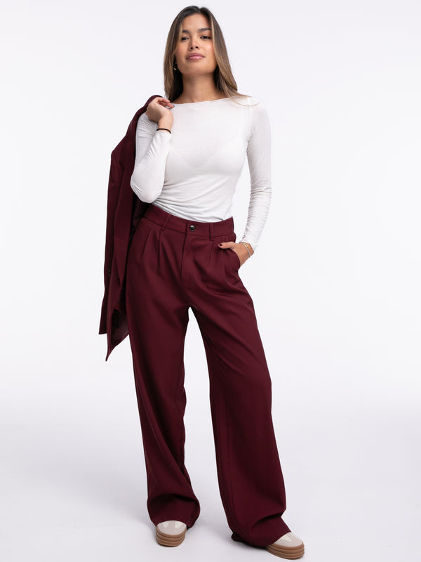 Stoffhose "Kyra" in Burgundy