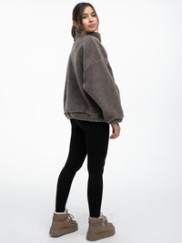 Teddypullover "Katty" in Grau